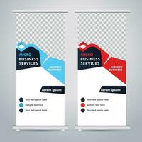 Modern roll up banner design template. flyer. pull up. presentation. brochure. poster. advertisement. print media vector