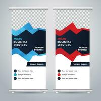 Modern roll up banner design template. flyer. pull up. presentation. brochure. poster. advertisement. print media vector