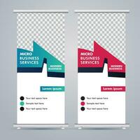 Modern roll up banner design template. flyer. pull up. presentation. brochure. poster. advertisement. print media vector