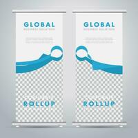 Modern roll up banner design template. flyer. pull up. presentation. brochure. poster. advertisement. print media vector