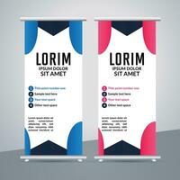 professional business roll up display standee template design vector