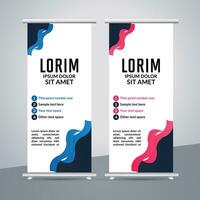 professional business roll up display standee template design vector