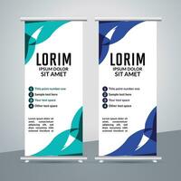 professional business roll up display standee template design vector