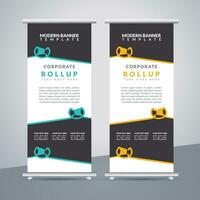 business roll up banner design display standee for presentation purpose vector