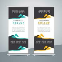 business roll up banner design display standee for presentation purpose vector