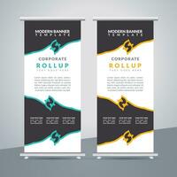 business roll up banner design display standee for presentation purpose vector