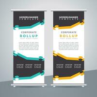 business roll up banner design display standee for presentation purpose vector