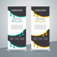 business roll up banner design display standee for presentation purpose vector