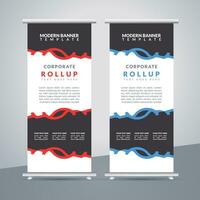 business roll up banner design display standee for presentation purpose vector