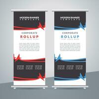 business roll up banner design display standee for presentation purpose vector