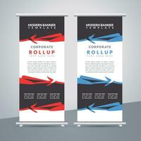 business roll up banner design display standee for presentation purpose vector