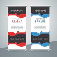 business roll up banner design display standee for presentation purpose vector