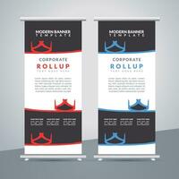 business roll up banner design display standee for presentation purpose vector