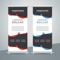 business roll up banner design display standee for presentation purpose vector