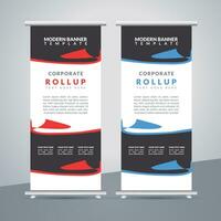 business roll up banner design display standee for presentation purpose vector