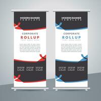 business roll up banner design display standee for presentation purpose vector