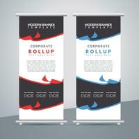 business roll up banner design display standee for presentation purpose vector