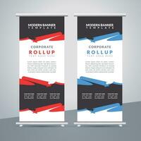 business roll up banner design display standee for presentation purpose vector