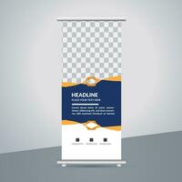 professional business roll up display standee template design vector