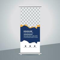 professional business roll up display standee template design vector