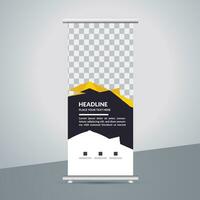 professional business roll up display standee template design vector