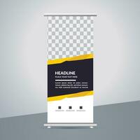 professional business roll up display standee template design vector