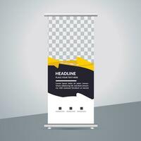 professional business roll up display standee template design vector