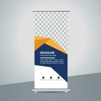 professional business roll up display standee template design vector