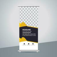 professional business roll up display standee template design vector