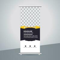 professional business roll up display standee template design vector