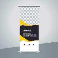 professional business roll up display standee template design vector