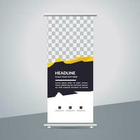 professional business roll up display standee template design vector