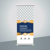 professional business roll up display standee template design vector