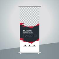 professional business roll up display standee template design vector