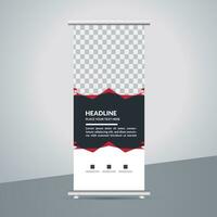 professional business roll up display standee template design vector