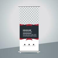 professional business roll up display standee template design vector