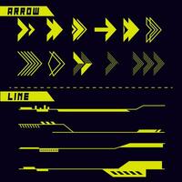 Set of Sci Fi Modern User Interface Elements. Futuristic Abstract HUD.Hi tech lines and arrows. Vector illustration