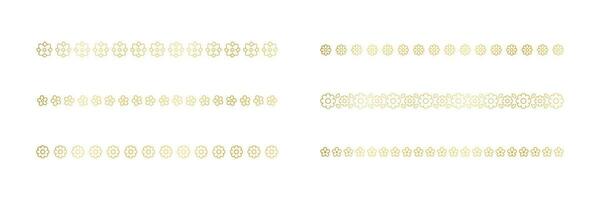 Gold floral separators border, text dividers set. Line borders botanical luxury design element. vector