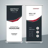 modern roll up banner template with abstract design vector