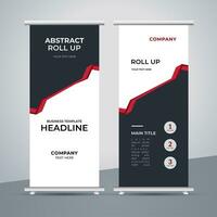 modern roll up banner template with abstract design vector