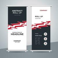 modern roll up banner template with abstract design vector