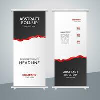 modern roll up banner template with abstract design vector