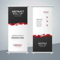 modern roll up banner template with abstract design vector