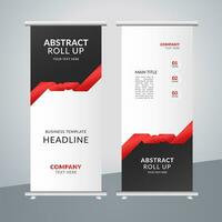 modern roll up banner template with abstract design vector