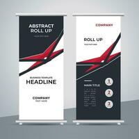 modern roll up banner template with abstract design vector