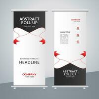 modern roll up banner template with abstract design vector