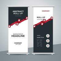 modern roll up banner template with abstract design vector