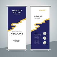 modern roll up banner template with abstract design vector