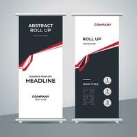 modern roll up banner template with abstract design vector