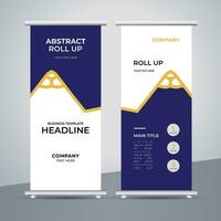 modern roll up banner template with abstract design vector